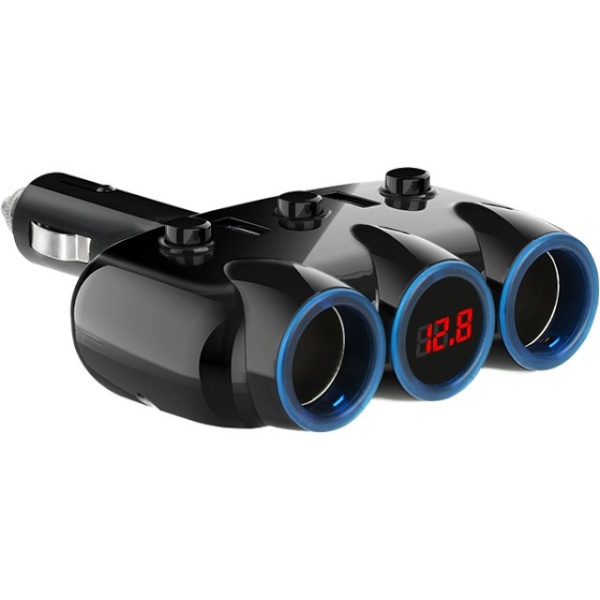 [강원전자] NETmate NM-CJ01 차량용 USB 충전 시거잭(USBx2, 시거 소켓x3)